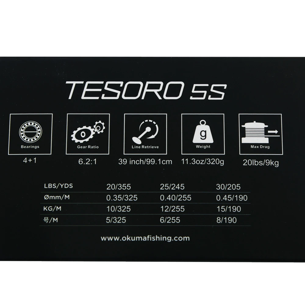 Okuma Tesoro TSR-5S High Speed Star Drag OH Boat Reel - Image 2