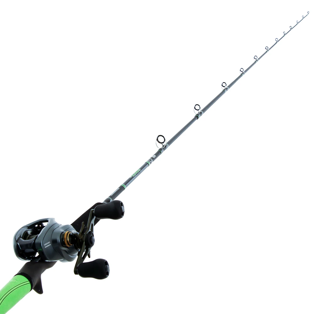 Shimano Curado 150DC And #KAOS Anti-Tangle Baitcaster Combo 7ft 7-28g 2pc Lime Green