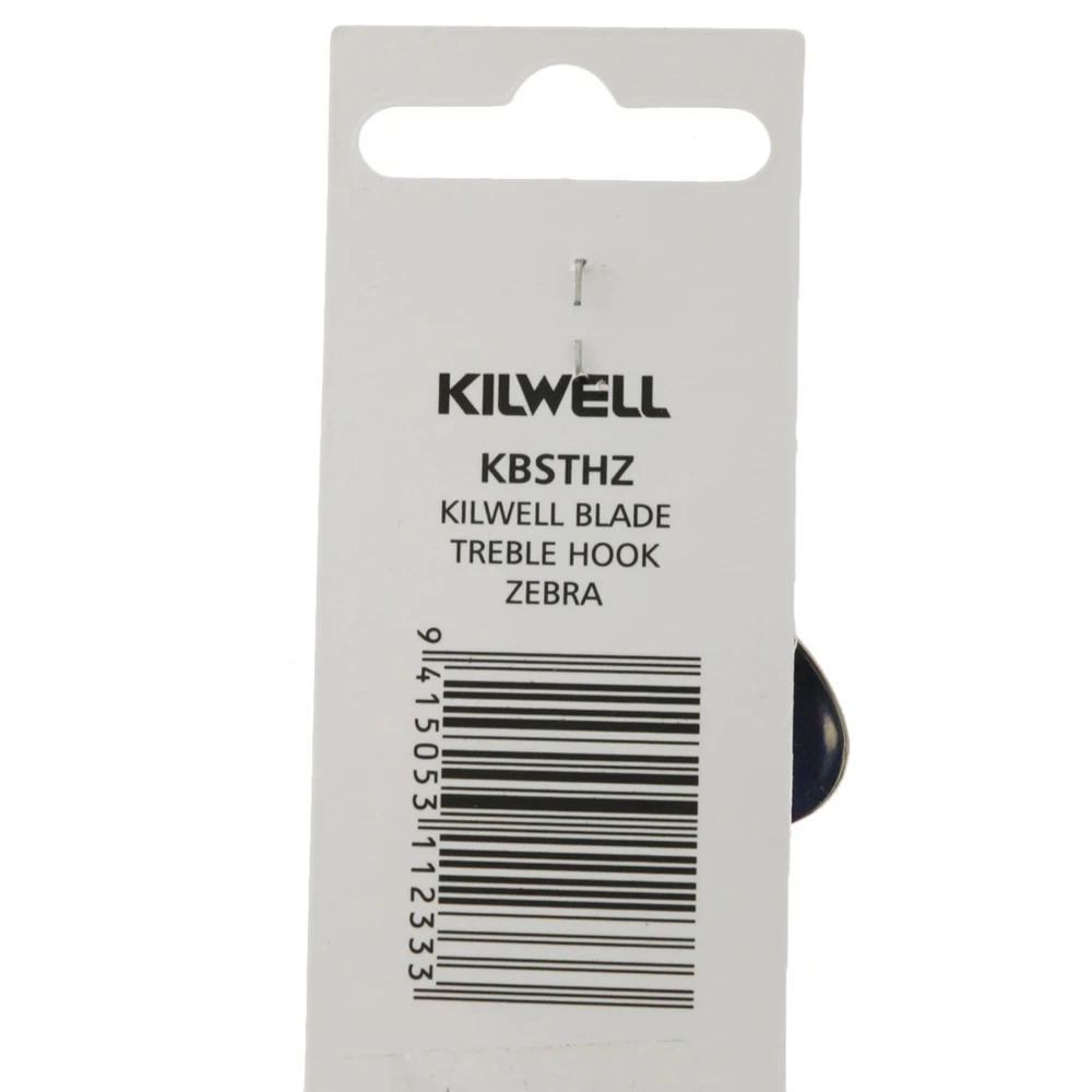 Kilwell Blade Spinner Lure Treble Hook Zebra Qty 1 - Image 2