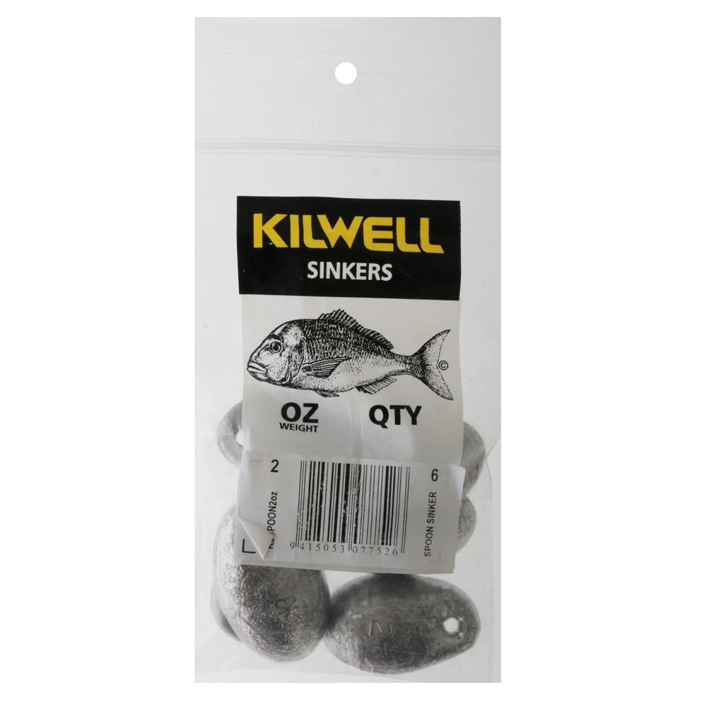 Kilwell Spoon Sinkers 2oz Qty 6