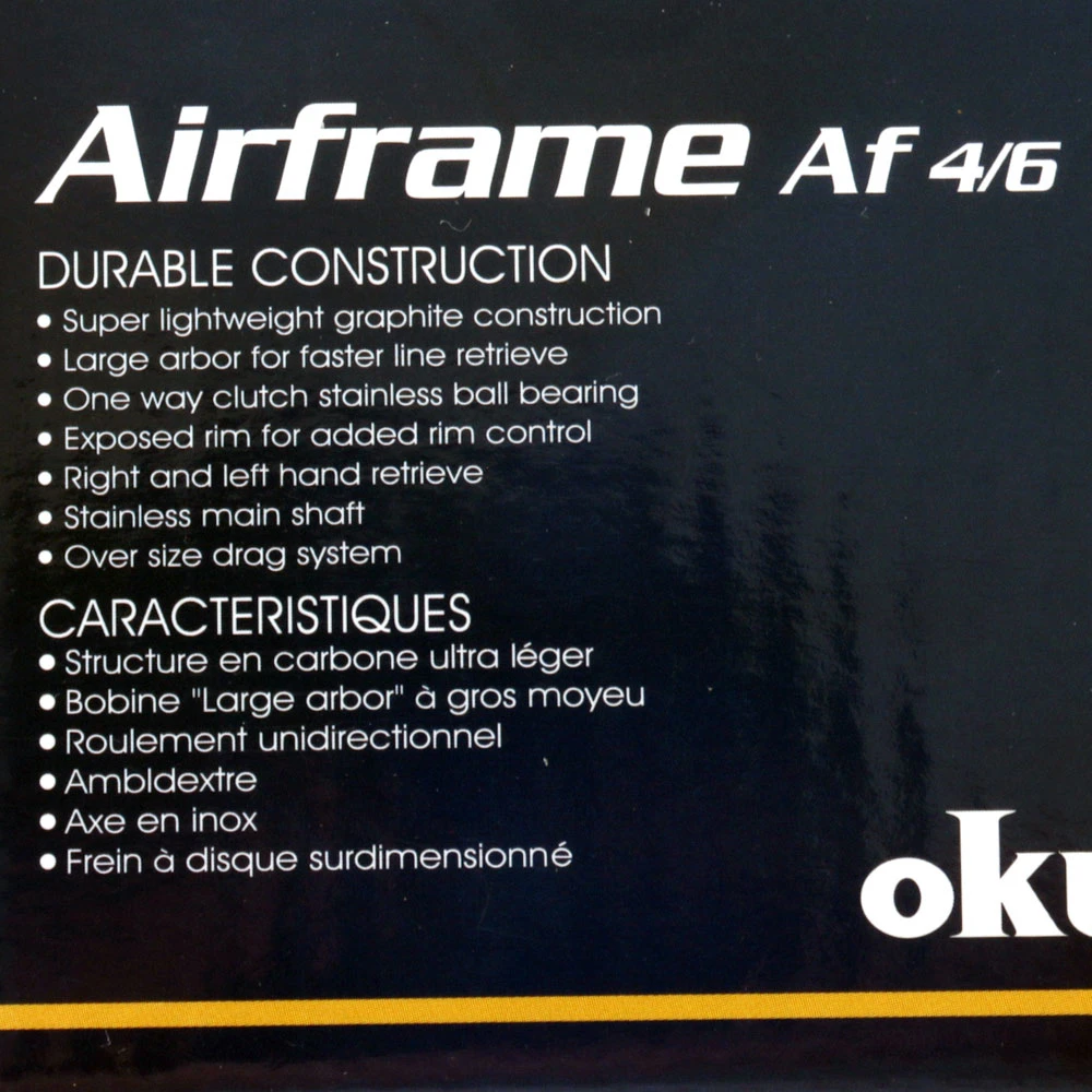 Okuma Airframe Large Arbor 4/6 Graphite Fly Reel - Image 2