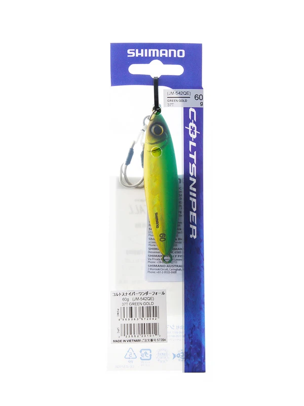 Shimano ColtSniper Wonderfall Jig 77mm 60g Green Gold